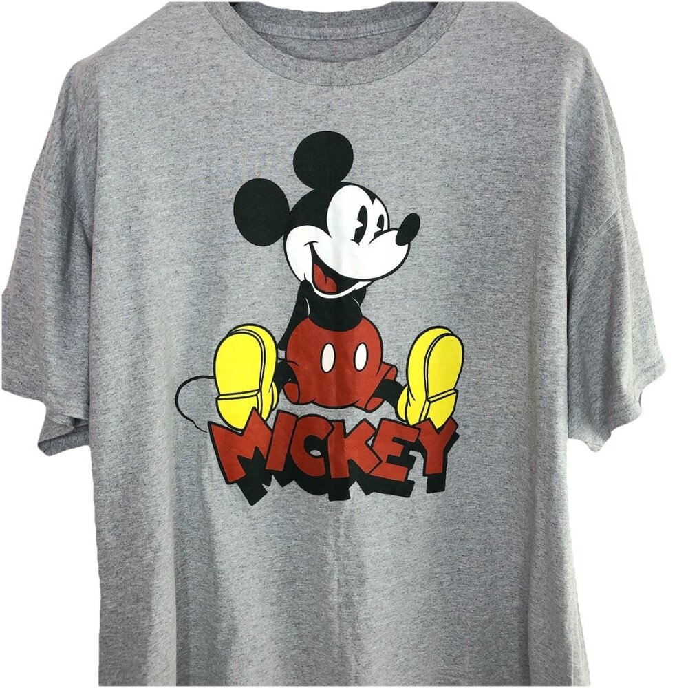 Mens Disney Mickey Mouse Gray T-shirt Sz 3X Graphic Tee Summer Vacation Outdoor